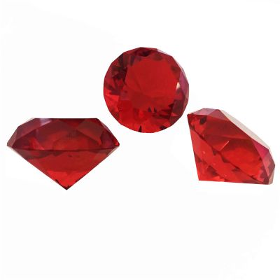 30mm-150mm Red Glass Diamond Party Decoration Crystal Large Diamond Romantic Home Decoration Ornaments Party Chrismas Gifts,100mm 1 Piece