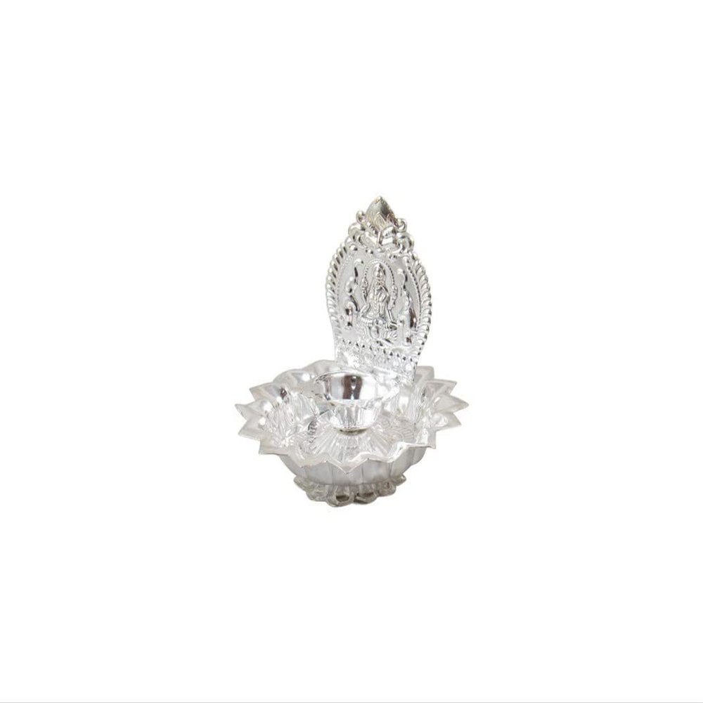 Deco Alankaram Presents Silver-Plated Flower Diya (Silver) #Frienemy-236