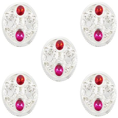 Deco Alankaram Presents Silver Plated Panchaarti Diya Pooja Thali Set (Panch Deepak), Pooja Items for Home Temple, Return Gift, Spiritual Gift Item #Frienemy-352