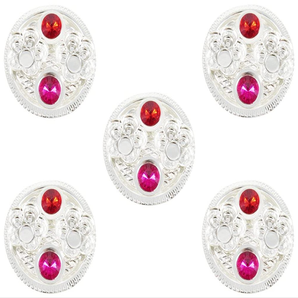 Deco Alankaram Presents Silver Plated Panchaarti Diya Pooja Thali Set (Panch Deepak), Pooja Items for Home Temple, Return Gift, Spiritual Gift Item #Frienemy-352