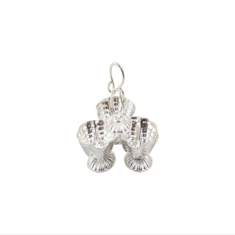Western Eiderdown Presents Silver-Plated Sparkle 4-in-1 Kankavati Pooja Thali Set (Silver) #Aport-008