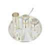 Deco Alankaram Presents 3.5 Inch Four Gold-Silver Plated Patti Serving Bowl Set with Tray, Bass Bowls for Gifts, Occasional Party Gifts, Brass Bowl Set with Spoon #Frienemy-381 view 1