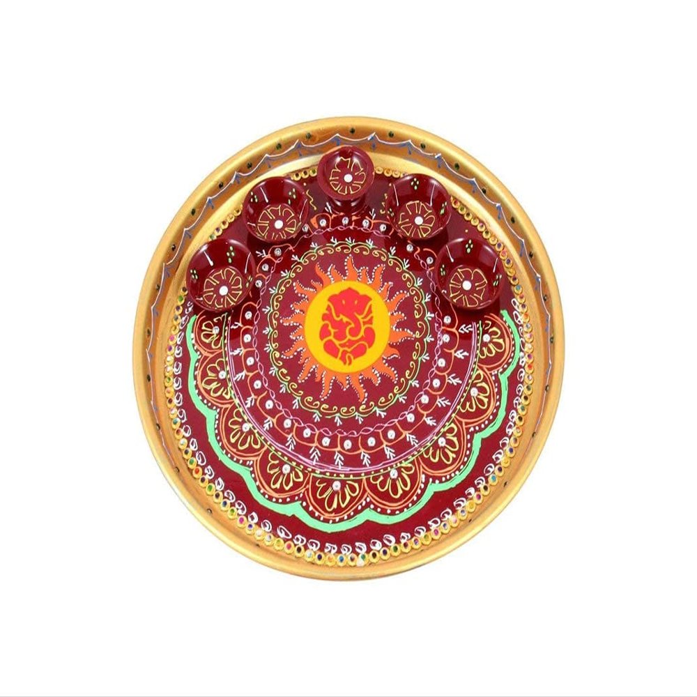 Western Eiderdown Presents Silver Plated Kankavati Pooja Thali Set, Pooja Items for Home, Return Gift Special, Wedding Return Gift #Aport-072