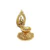 Deco Alankaram Presents White Metal Gold Plated Single Flame Decorative Diya for Pooja, Puja Articles Brass, Pooja Items for Home (10 Cm L X 5 Cm H) #Frienemy-189 view 1