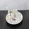 Deco Alankaram Presents 6 Inch and 7 Inch Silver Plated Pooja Thali Set Combo, Pooja Thali Decorative, Wedding Return Gift #Frienemy-345 view 3