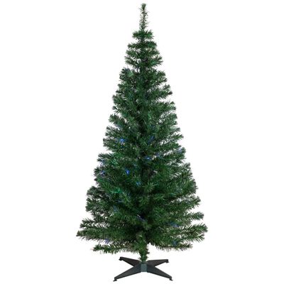 Pre-Lit Medium Multi-Color Fiber Optic Pine Christmas Tree - 6'