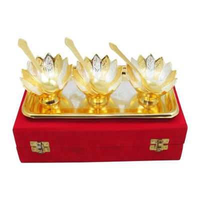 Western Eiderdown Presents Silver Plated Pooja Thali for Home and Gift (3-Inch) - Pack of 5#Aport-181