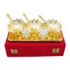 Western Eiderdown Presents Silver Plated Pooja Thali for Home and Gift (3-Inch) - Pack of 5#Aport-181 view 1