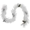 6' x 10" White Flocked Artificial Christmas Garland with Pine Cones, Unlit view 1