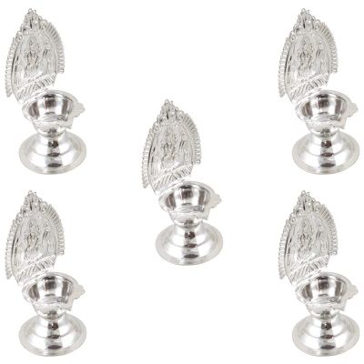 Deco Alankaram Presents 10 Inch Pavitra Tarbhana Silver Plated Pooja Thali Set for Home- Silver #Frienemy-371