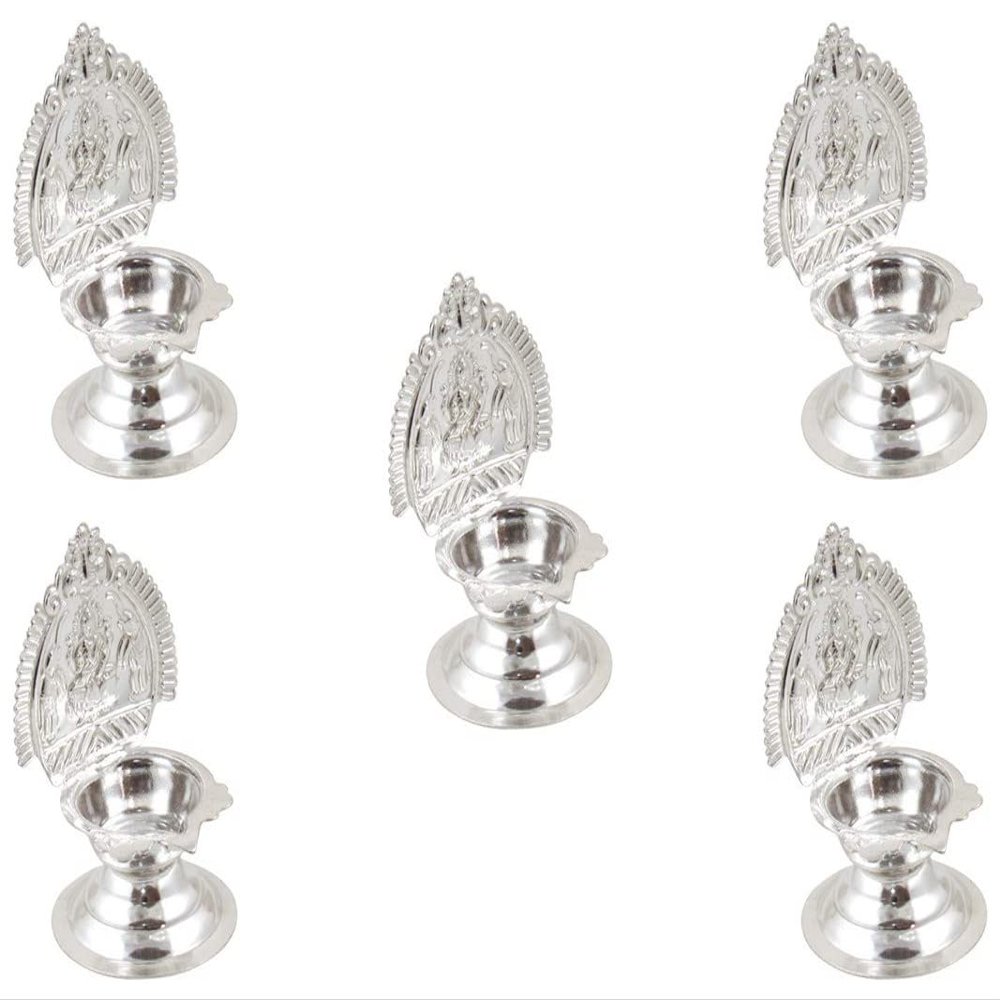 Deco Alankaram Presents 10 Inch Pavitra Tarbhana Silver Plated Pooja Thali Set for Home- Silver #Frienemy-371