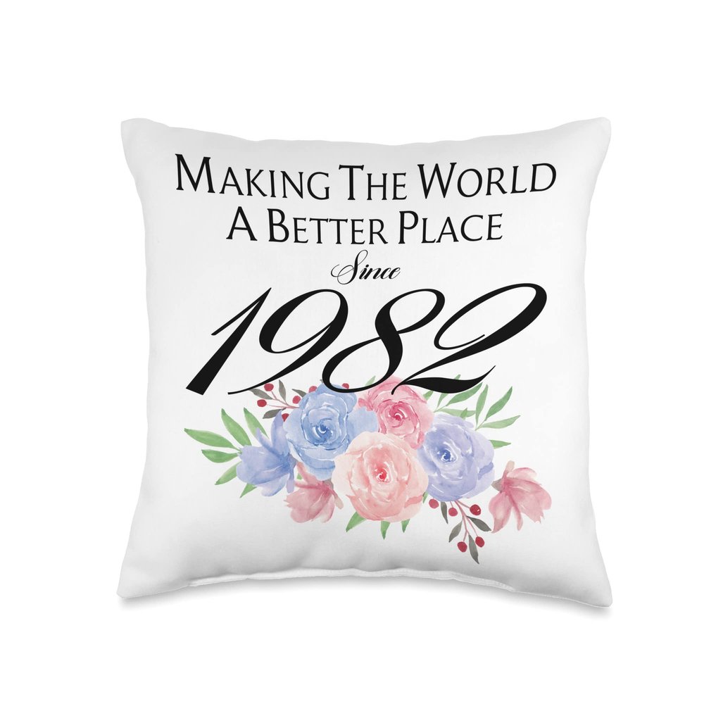 41 Birthday Making the world a better place since 1982 Throw Pillow