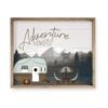 Adventure Awaits Camper Mountain Farmhouse Style Wall Decor Sign With Frame 16x20 view 1