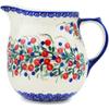 Polmedia Polish Pottery Pitcher UNIKAT - Patriotic Blooms Pattern Handmade in Boleslawiec Poland + Certificate of Authenticity view 3