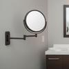 JERDON Two-Sided Wall Mounted Black Makeup Mirror - 5X-1X Magnification - 8 Diameter Mirror Extends 13.5 - Model JP7506BK view 2