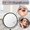 JERDON Two-Sided Wall Mounted Black Makeup Mirror - 5X-1X Magnification - 8 Diameter Mirror Extends 13.5 - Model JP7506BK view 4