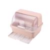 TOMYEUS Sideboard Household Chopsticks Plate with Cover Tableware Cupboard Kitchen Bowl Rack Simple Storage Sideboard Buffet Cabinet (Color : Pink, Size : Large) view 1
