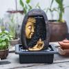 Indoor Tabletop Fountains Tabletop Water Fountain Small Buddha Water Fountain Creative Office Circulating Water Zen Water Fountain Indoor Zen Home Decor or Gift Decoration Meditation Fountain view 3