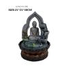 Indoor Tabletop Fountains 3-Tiered Buddha Tabletop Zen Fountain Indoor Relaxation Waterfall Zen Fountain - Resin Crafts Office Desktop Flowing Water Ornaments Decoration Meditation Fountain view 2