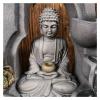 Indoor Tabletop Fountains 3-Tiered Buddha Tabletop Zen Fountain Indoor Relaxation Waterfall Zen Fountain - Resin Crafts Office Desktop Flowing Water Ornaments Decoration Meditation Fountain view 3