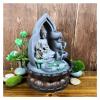 Indoor Tabletop Fountains 3-Tiered Buddha Tabletop Zen Fountain Indoor Relaxation Waterfall Zen Fountain - Resin Crafts Office Desktop Flowing Water Ornaments Decoration Meditation Fountain view 4