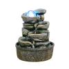 BNNP Indoor Tabletop Fountains Tabletop Fountain Rock Falls Indoor Waterfall Feature - Calming and Relaxing Water Sound - Tiered Desktop Water Feature 9.8-Inch Decoration Meditation Fountain view 1