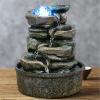 BNNP Indoor Tabletop Fountains Tabletop Fountain Rock Falls Indoor Waterfall Feature - Calming and Relaxing Water Sound - Tiered Desktop Water Feature 9.8-Inch Decoration Meditation Fountain view 4