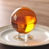 30mm-100mm Amber Crystal Ball Asian Rare Obsidian Sphere Crystal Ball Healing Stone Decor Feng Shui,100mm,Crystal Base view 3