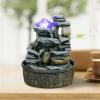BNNP Indoor Tabletop Fountains Tabletop Fountain Rock Falls Indoor Waterfall Feature - Calming and Relaxing Water Sound - Tiered Desktop Water Feature 9.8-Inch Decoration Meditation Fountain view 4