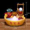 BNNP Indoor Tabletop Fountains Resin Tabletop Fountains Lucky Feng Shui Wheel Desktop Fountain Home Office Wealth Decoration Opening Housewarming Gift Decoration Meditation Fountain view 2