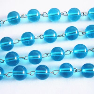 10 Meters Crystal Glass Ball Beads Strand Garlands Aquamarine Color for Home Decoration Crystal Wedding Decoration