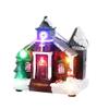 EUBUY Multicolored Cottage Resin LED Light Up Christmas Village House for Xmas Tree Home Table Decors view 1