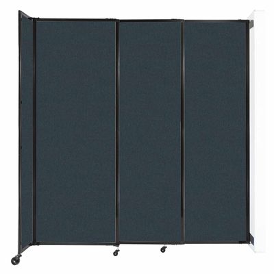 Wall-Mounted Sliding StraightWall Room Divider | Adjustable Widths | Locking Wheels | Room Separator | Up to 7'2" Wide x 7'6" Tall Blue Spruce Fabric Panels