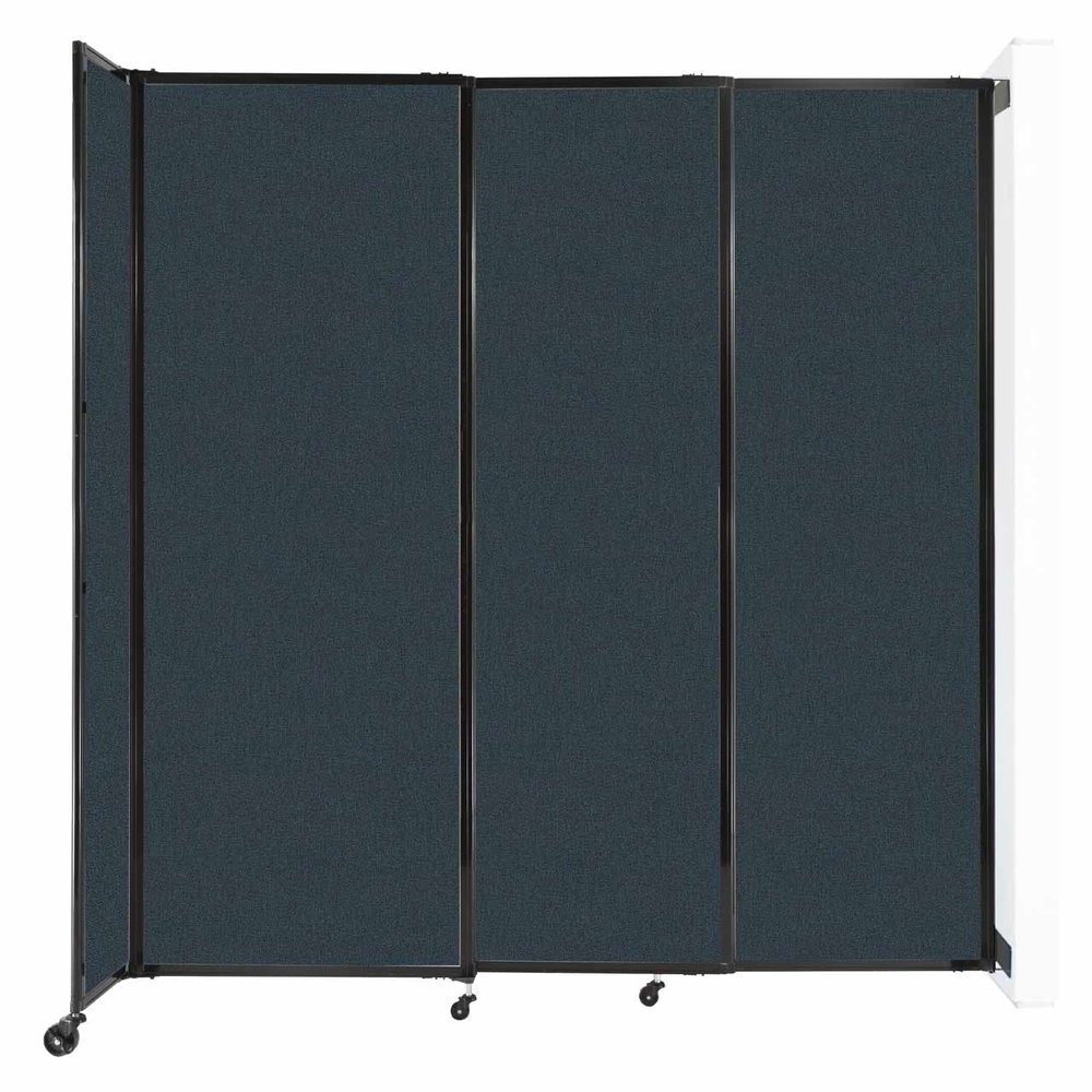 Wall-Mounted Sliding StraightWall Room Divider | Adjustable Widths | Locking Wheels | Room Separator | Up to 7'2" Wide x 7'6" Tall Blue Spruce Fabric Panels