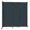 Wall-Mounted Sliding StraightWall Room Divider | Adjustable Widths | Locking Wheels | Room Separator | Up to 7'2" Wide x 7'6" Tall Blue Spruce Fabric Panels view 1