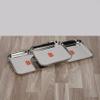 Sumeet Stainless Steel Square Dinner Plate Set of 3pcs, 25cm Dia, Silver view 3