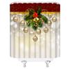 ABONAN Merry Christmas Shower Curtain Christmas Ball Pine Leaf Dreamy Xmas Bells Berry Happy New Year Winter Holiday Fabric Bathroom Curtains Decor Set with Hook(67" Wx70 H) view 3
