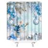 ABONAN Merry Christmas Shower Curtain Xmas Snowman Cute Tree Winter Snowflakes Fir Branch Christmas Ball Fabric Bathroom Curtains Decor Set with Hook (67" Wx70 H) view 3