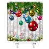ABONAN Christmas Balls Shower Curtain Colorful Xmas Balls Snowflake Green Pine Candy Canes Hanging On Pine Tree Branch Winter Holiday Fabric Bathroom Curtains Decor Set with Hook(67" Wx70 H) view 3