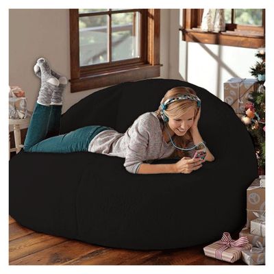 Bean Bag Chair,No Filling Living Room Furniture Big Round Soft Fluffy(it was only a Cover, not a Full Bean Bag) Faux Fur BeanBag Lazy Sofa Bed Cover Giant Fur Bean Bag Cover