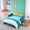 CKLMMC 54" Pull Out Sofa Bed with Adjustable Backrest/2 Pillows/Storage Pocket, Velvet Loveseat Sleeper Sofa, Save Space Compact Couch for Living Room and Home Office (Antique Blue Green#Sofa!m) view 3
