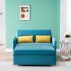 CKLMMC 54" Pull Out Sofa Bed with Adjustable Backrest/2 Pillows/Storage Pocket, Velvet Loveseat Sleeper Sofa, Save Space Compact Couch for Living Room and Home Office (Antique Blue Green#Sofa!m) view 4