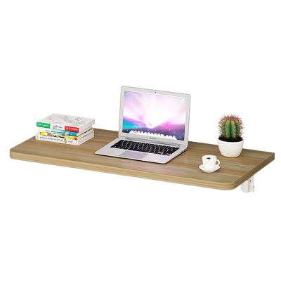 LUNEZY Solid Wood Wall Mounted Folding Desks Elegant Floating Table for Small Spaces for Use As A Computer Desk, Home Office Desk, Kitchen Counter (Color : Black, Size : 35x120cm)