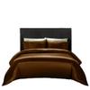 Kanak Bedding Alaska King Duvet Cover 4 Piece Satin Perfect Overking Chocolate Duvet Cover Set (Duvet Cover + Fitted Sheet 16'' + 2 Pillow Cases) Zipper Closure view 1