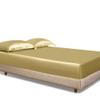 Kanak Bedding King Duvet Cover 4 Piece Satin King Gold Duvet Cover Set (Duvet Cover + Fitted Sheet 19'' + 2 Pillow Cases) Zipper Closure view 3
