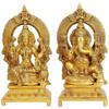 Brass Lakshmi and Ganesha Ganesh Murti Idol Statue Statue Height 7 Inches view 1