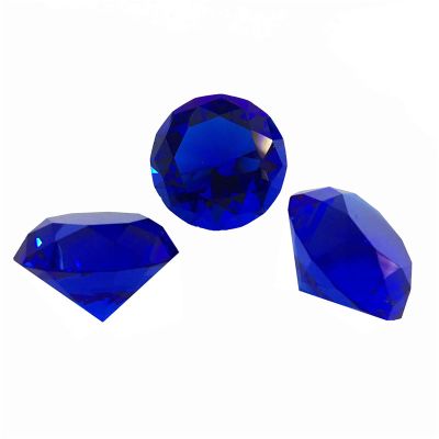 30mm-150mm Dark Blue Crystal Glass Diamond FengShui Ornaments Home Decorative Ball for Wedding Miniatures Accessories Gifts,60mm 6pcs