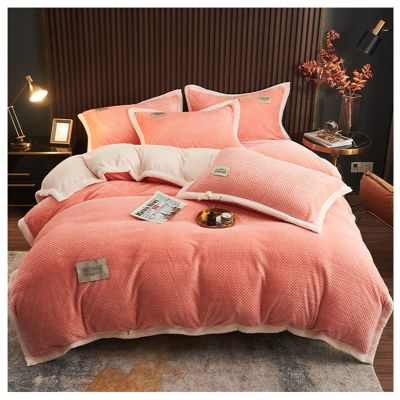ZTGL Super Warm Flannel Fleece Quilt Winter Blanket 3-6.2 Kg Double-Sided Velvet Quilt Thickened Warm Autumn Spring Plush Comforter Core with Quilt Cover,Pink,220x240cm(6.2kg)