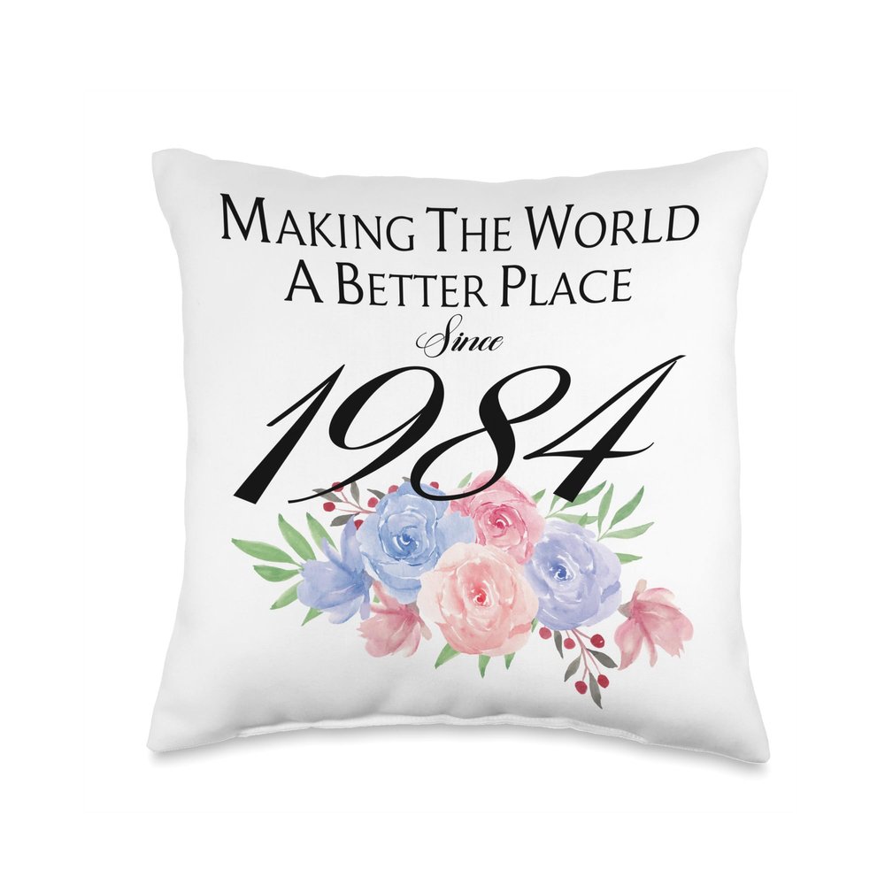 40 Birthday Making the world a better place since 1984 Throw Pillow