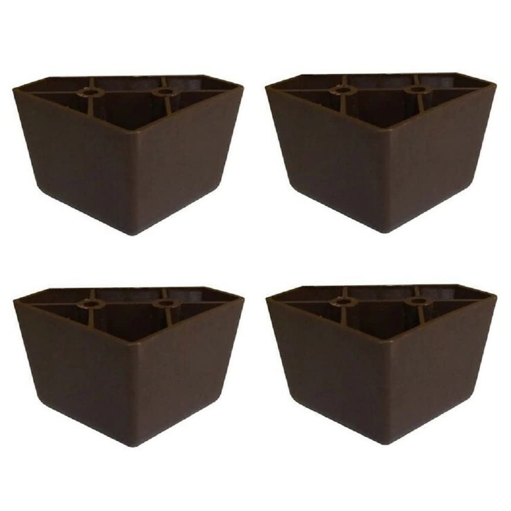 4 Pieces 3-1/4"x1-5/8 Universal Dark Brown Plastic Furniture Triangle Legs - Sofa/Couch/Chair
